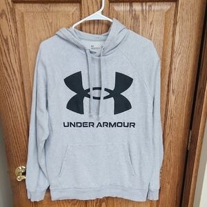 Under Armour Light Gray Hoodie with Black Logo